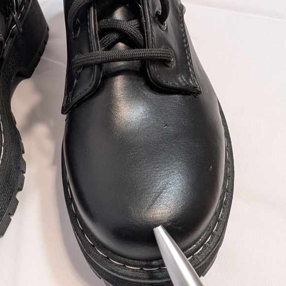 Sleek Black Lace-Up Combat Boots - Picture 9 of 16